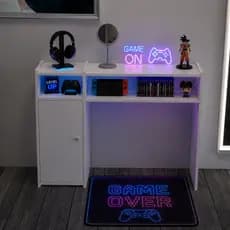 Mesa Gamer Compacta Com Nichos E Armário | Setup Gamer