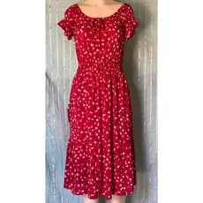vestido ciganinha midi com elastex