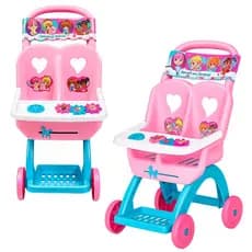 Carro De Bonecas Brinquedo Interativo Líder Engrenagens Giratórias E Cavalinho Para Meninas