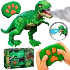 Dinossauro Robô De Controle Remoto Anda E Solta Fumaça Com Som E Luz - Art Brink