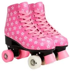 Patins Roller Skate Infantil Rosa Estampa Estrela Quad Clássico Regulável Com Freio Dianteiro

 Dm Toys