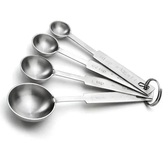 Jogo De Colheres Medidoras Chef De Cozinha Com 4 Pecas Alta Qualidade Em Aco Inox - Mimo Style