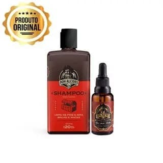 KIT SHAMPOO PREMIUM PARA BARBA + ÓLEO DON ALCIDES BARBA NEGRA