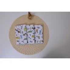 kit com 3 fraldinhas de boca estampada com bichinhos Dino  , fralda de tecido duplo 100% algodão