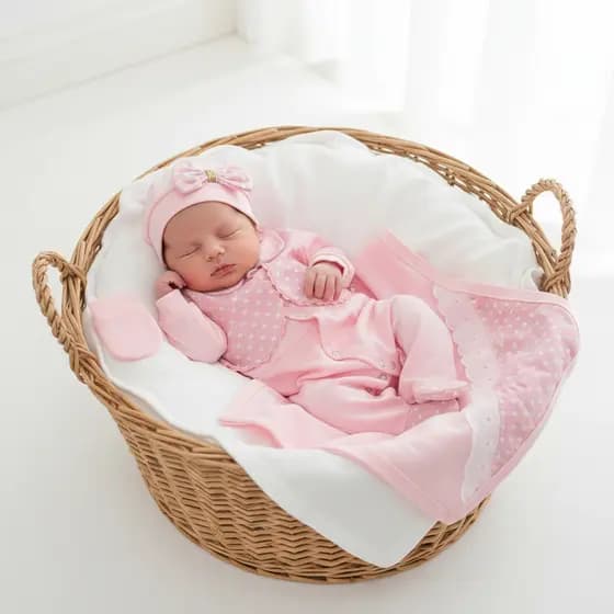 Conjunto Saída De Maternidade Bebê Menina Princesa - Rosa