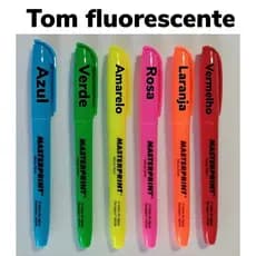 Kit 6 Caneta Marca Texto Neon Masterprint Marcador de Texto Masterprint
