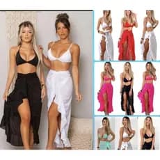 Saida de Praia Com Babado Moda Praia Verão Promoção Saida de Praia pareo