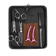 Kit Cabeleireiro Barbeiro 2 Tesouras Profissional C/ Estojo