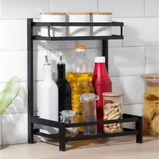 Prateleira Estante Rack Organizador 2 Andares Armazenamento Multiuso Cozinha Banheiro Maquiagem Metal