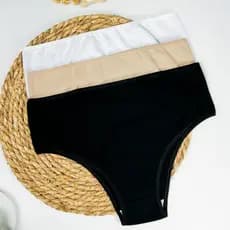 Kit com 3 Calcinhas de Algodão com Cintura Alta Que Nâo Marca 100% Algodão  Cós Alto Ultra Confortavel
