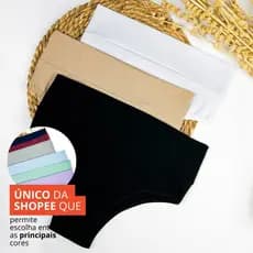 Kit com 10 Calcinhas de Algodão Cintura Alta Forro 100% Algodão Que Nâo Marca Cós Alto Ultra Confortavel