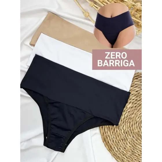 kit 4 calcinhas zero barriga microfibra