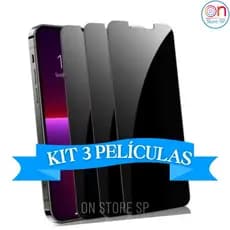Kit 3 Película IPhone Privacidade de Vidro 3D Privativa Para Todos Modelos de IPhone