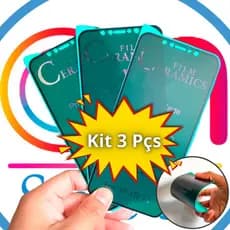 KIT 3 Película de Cerâmica Privacidade Fosca 3D/9D IPHONE FULL Tela Completa IPhone XR 11 12 13 14 15 Pro Max 7
