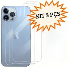 KIT 3 Película Cerâmica Traseira Flexível 3D/9D Compativel com iPhone 16 15 14 13 12 11 XR