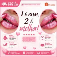 KIT 2 Batom Bala Bastão Mahav Cintilante Dia a Dia Shine