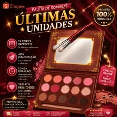 Paleta de Sombras Gran Finale 15 Tons Mattes e Cintilante Coleção Abra Cadabra Mia Make