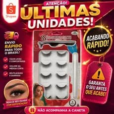 5 Pares de Cílios Postiços + Pinça Aplicadora Modelo Natural Sabrina Sato