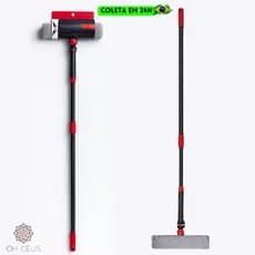 Limpa Vidros 2 Em 1 MOP Base Ajustável Cabo Extensível 1,5m Rodo Limpa Seca