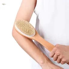 Escova De Banho De Cerdas-Limpador Esfoliante Corporal Macio E Rígido Para Costas Pés