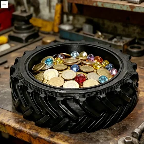 Caixa De Armazenamento Em Forma De Pneu Impressa 3D-Bandeja Organizadora Para Acessórios De Carro Doméstico