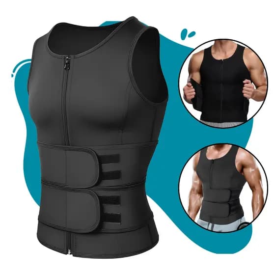 Regata Efeito Sauna compressão modeladora queima gordura Termica Cinta Modeladora Fitness Masculino