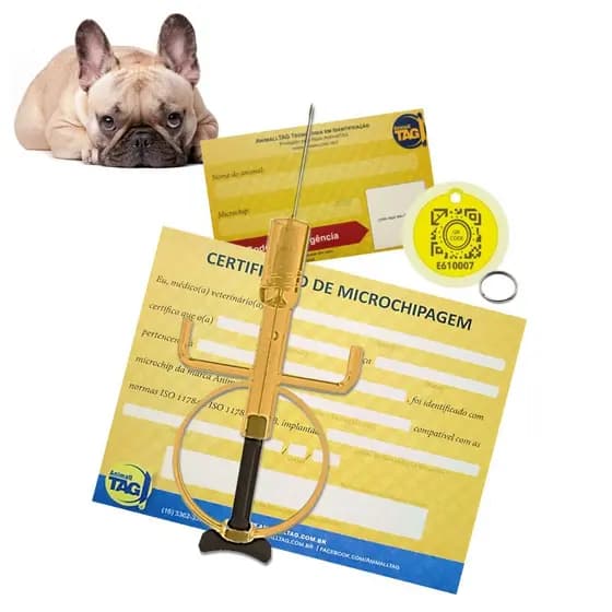 5 Micro Chip 2.12mm Cachorro Cães Pets + Medalha Qr Code