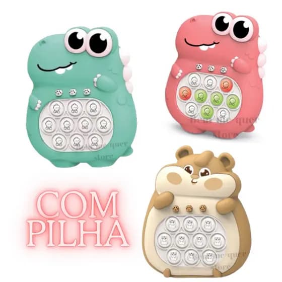 Pop it (COM PILHA) Eletrônico Mini Game Brinquedo Apertar Bolinha Bolhas Anti StressCriança Menino Menina