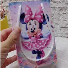 Sacolinha Surpresa Para Aniversário Minnie Rosa Pegue e Monte