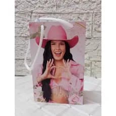 Sacolinha Surpresa Boiadeira Ana Castela Rosa Pegue e Monte Sacola Para Lembrancinha de Aniversario