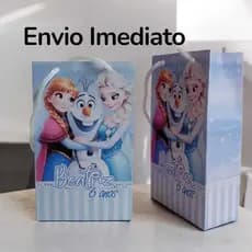 Sacolinha Personalizada Frozen Pegue e Monte Sacola Personalizada Para Lembrancinha de Aniversário