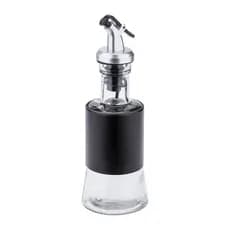 Galheteiro 200ml Corpo De Vidro E Aço Pintado  Preto