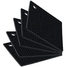 Kit Cinco Descanso Quadrado Preto 17cm Weck