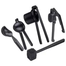 Kit Utensílios de Cozinha de Aluminio Completo Preto Weck Espremedor de Batata Alho e Limão