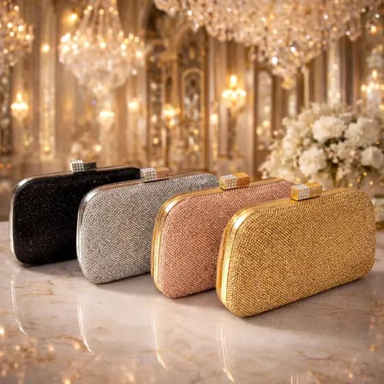 Bolsa Clutch Feminina de Festa Luxo com Strass Brilhante  – Bolsa Elegante para Casamento, Formatura e Eventos Noturnos