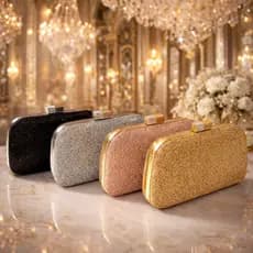 Bolsa Clutch Feminina de Festa Luxo com Strass Brilhante  – Bolsa Elegante para Casamento, Formatura e Eventos Noturnos