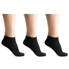 KIT COM 3 PARES DE MEIA DE ALGODÃO (PRETA OU BRANCO) CANO CURTO
