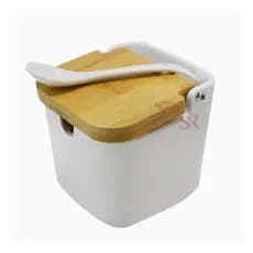 Saleiro Cerâmica 8475 LYOR  400gr tampa de bambu 10x10