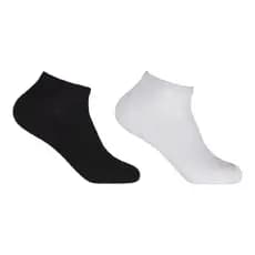 Conjunto 6 Pares Meias Poliéster e Algodão Invisível Baixa Cano Curto Branco 33-38 Preto 39-43