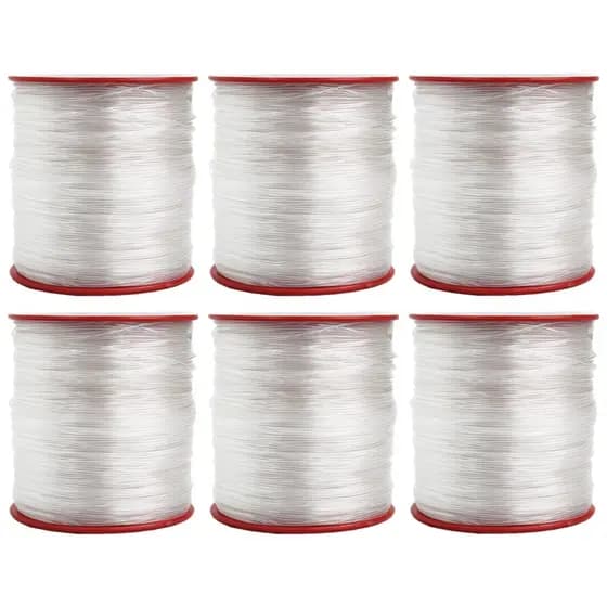 Kit 6 Rolos Linha de Nylon Fio Incolor Para Pesca Artesanato Remendo Fio Vara De Pesca Pescaria