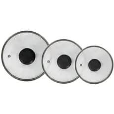 3 Tampas Vidro Temperado Panela Caçarola 16cm + 20cm + 24cm