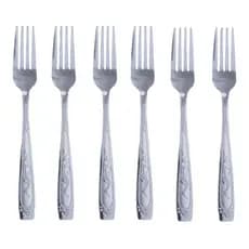 Jogo Talheres Garfos Aço Inox 6 Peças Mesa De Jantar Almoço Mesa Posta Decorada Comida Cozinha