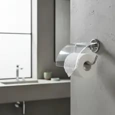 Papeleira Porta Papel Higiênico Com Tampa Acrílica Transparente