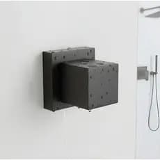 2 Acabamentos Quadrado Black Matte Metal Luxo para Registro 1/2 x 3/4 Padrão Deca