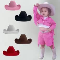 Chapéu Country Infantil Cowgirl Boiadeira Ana Castela Festa Junina Rodeio Tam P e G 6 Cores