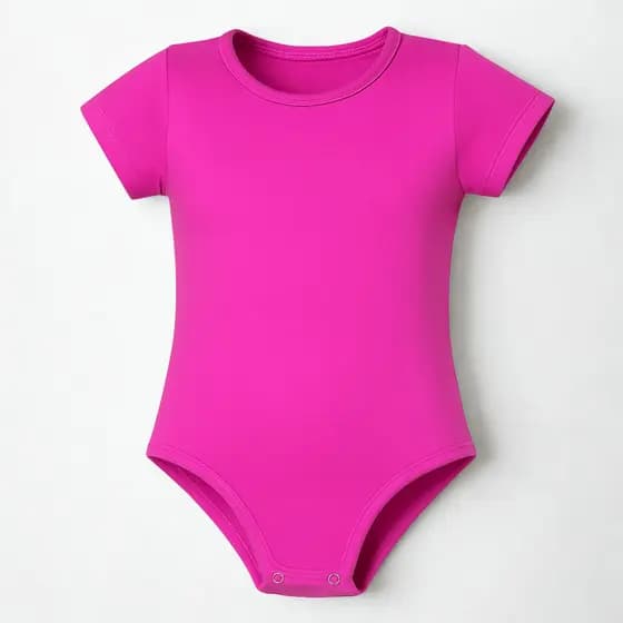 Body Roupa Infantil Rosa Liso Sem Manga (Tam 4-10) - Conforto e Versatilidade com Fecho!