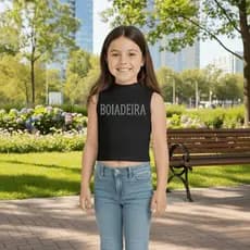 Cropped Infantil Boiadeira com Strass – Branco e Preto Estilo Country  Ana Castela  Tamanhos 4 ao 16