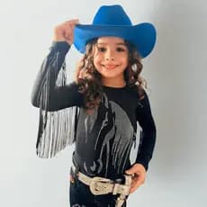 Body Country Cavalo Mãe e Filha com Franjas e Strass – Elegância e Conforto!