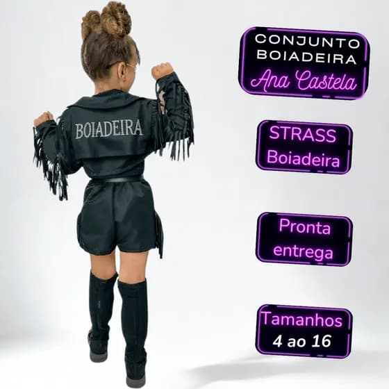 Conjunto Boiadeira Infantil Country Girl - Luxo e Estilo para Pequenas Estrelas! Tamanho 4 ao 16