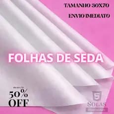 Papel De Seda Artesanato e Embalagem 30x70 Branco - 100 Folhas Envio Imediato!
